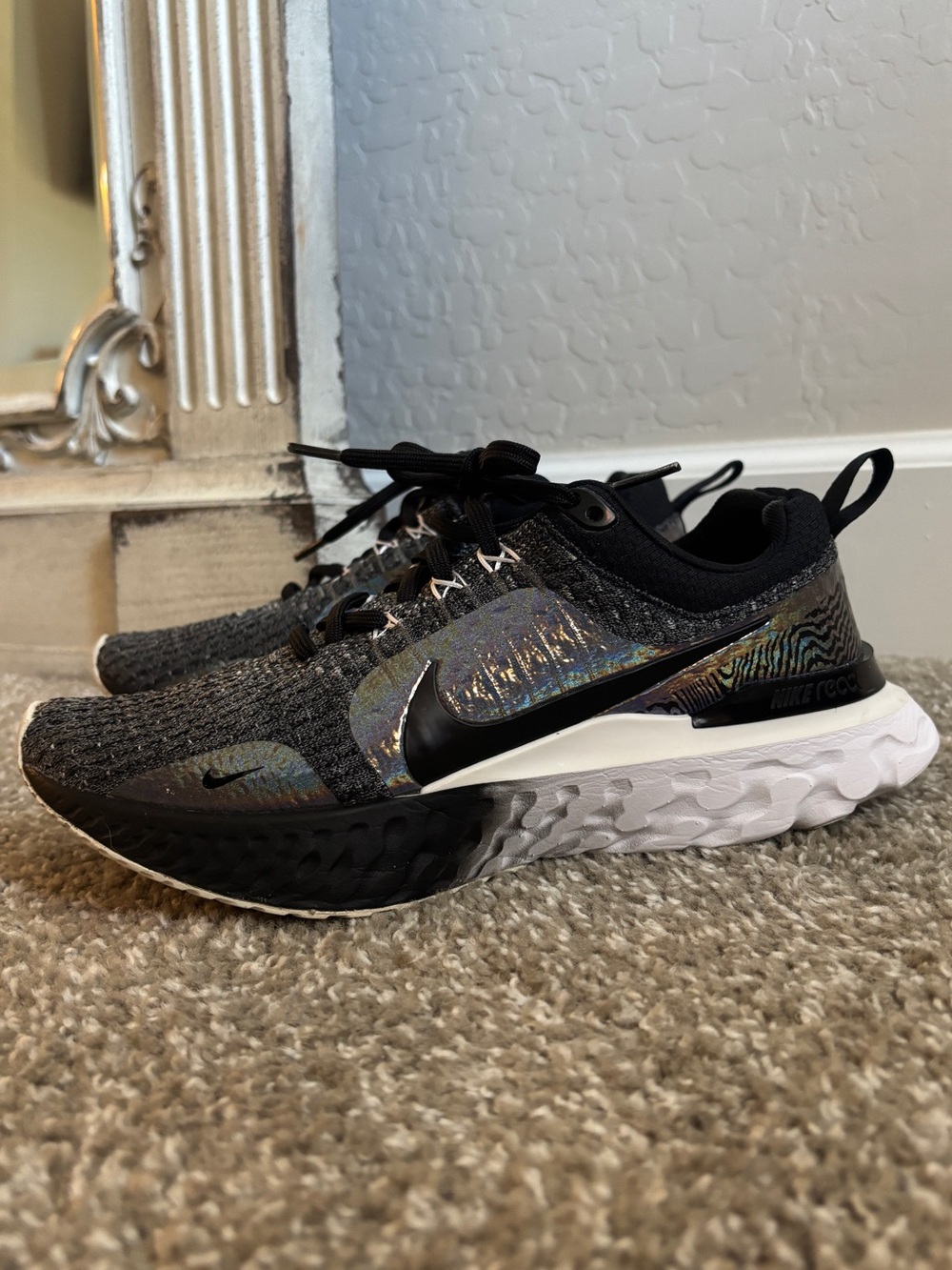 Nike Black Iridescent Athletic Shoes